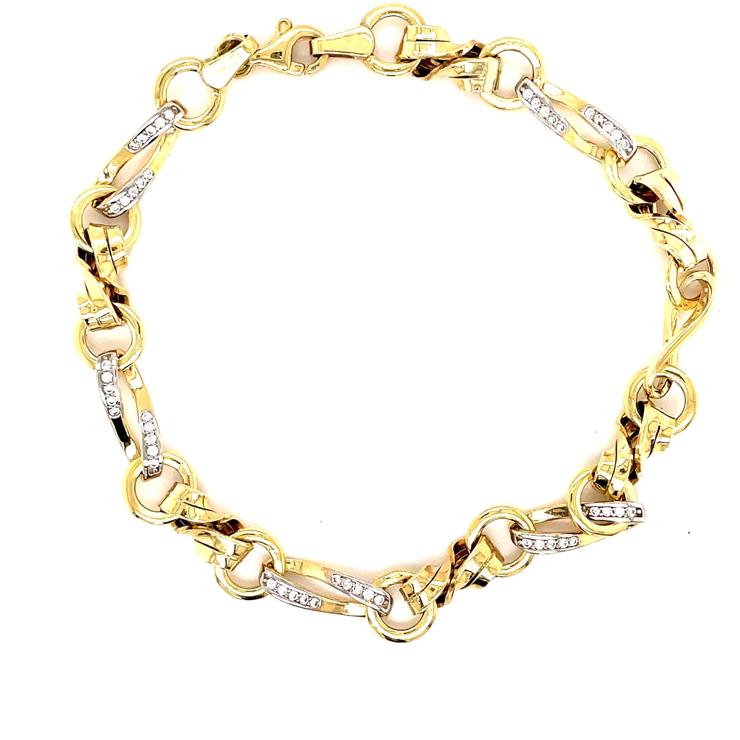 9ct Bracelect With Infinity And Circle Link And Cubic Zirconia