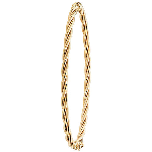 9ct Plain Twist Bangle With Side Clasp
