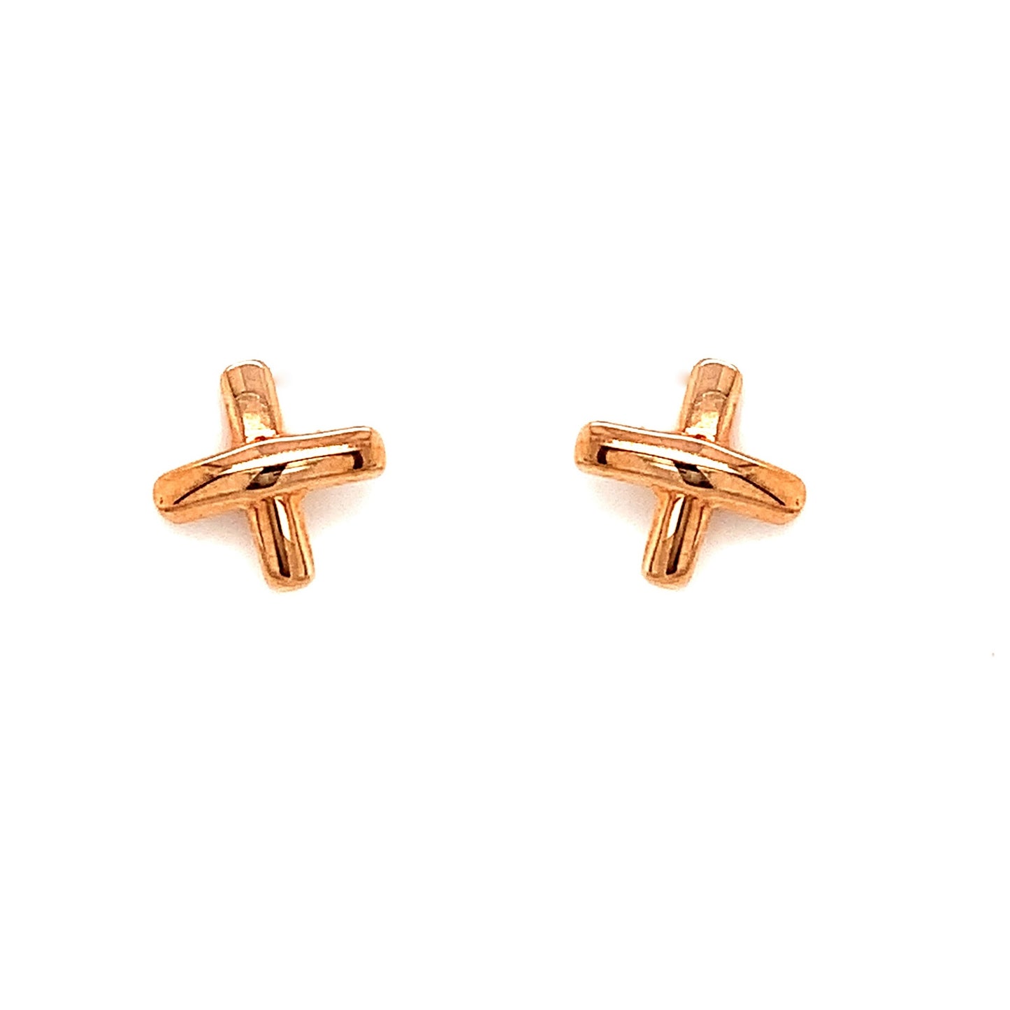 9ct X Shape Earrings In Rose