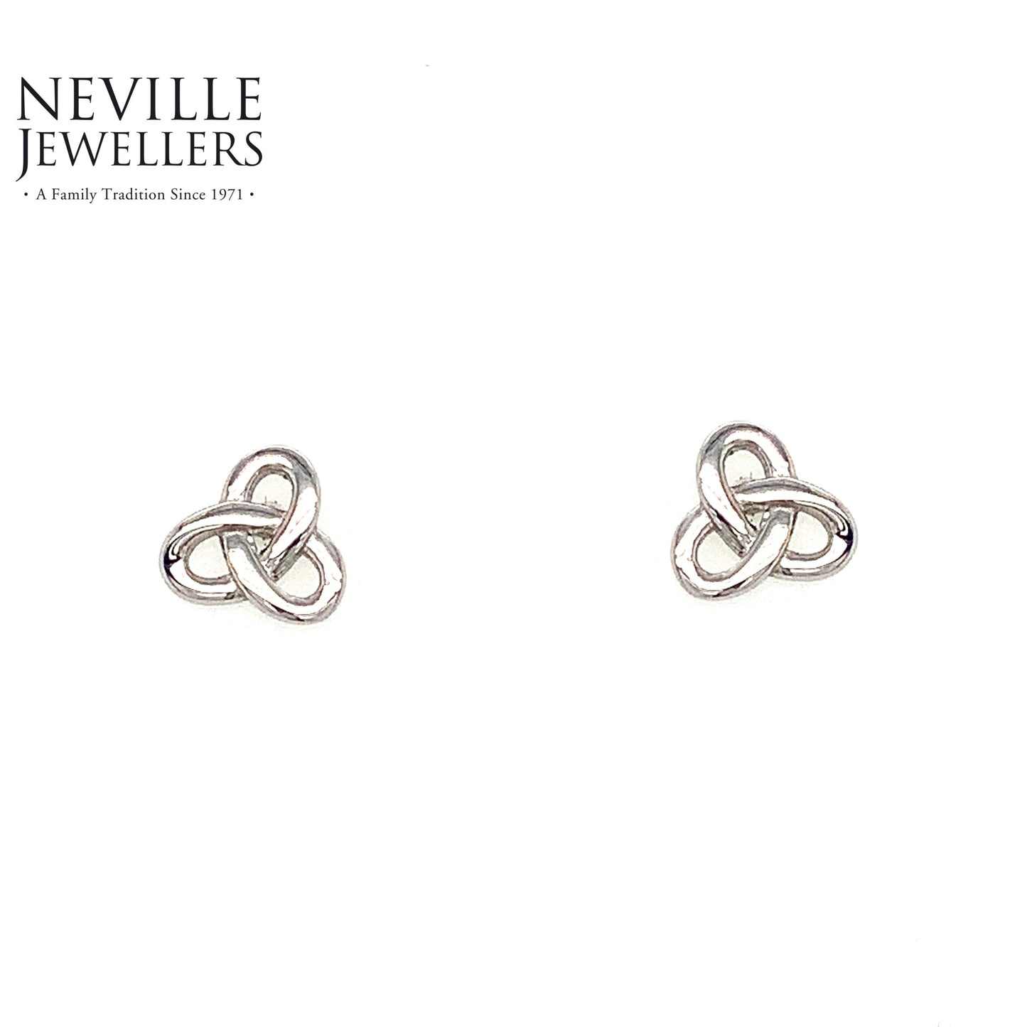 9ct White Gold Trinity Knot Celtic Stud Earring