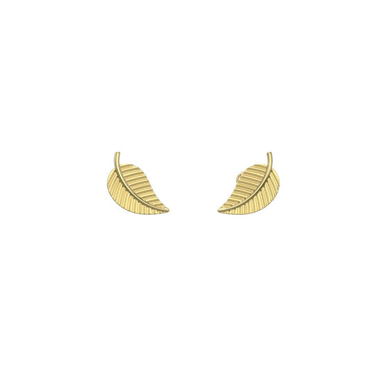9ct Leaf Stud Earrings