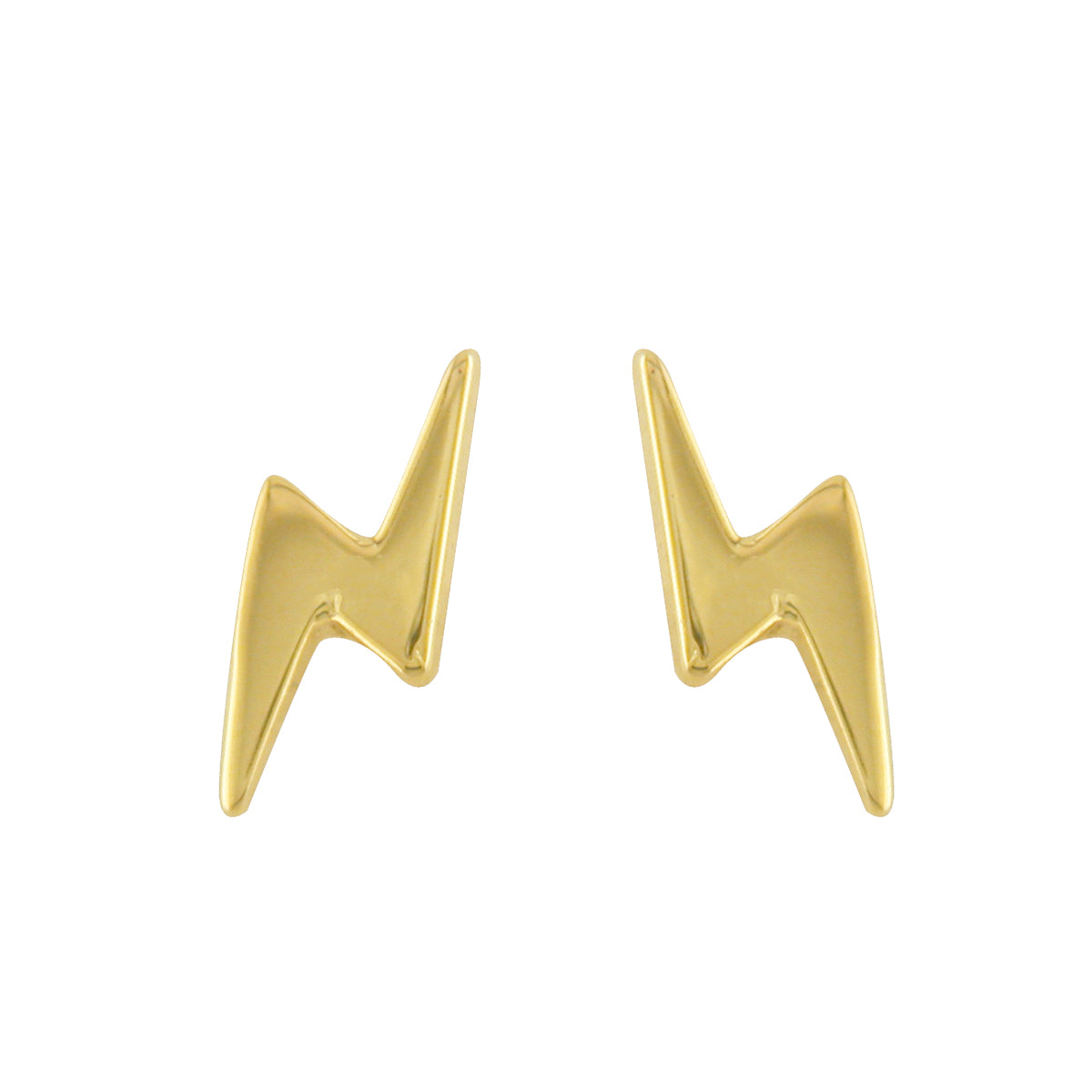 9ct Gold Lightening Bolt Stud Earrings
