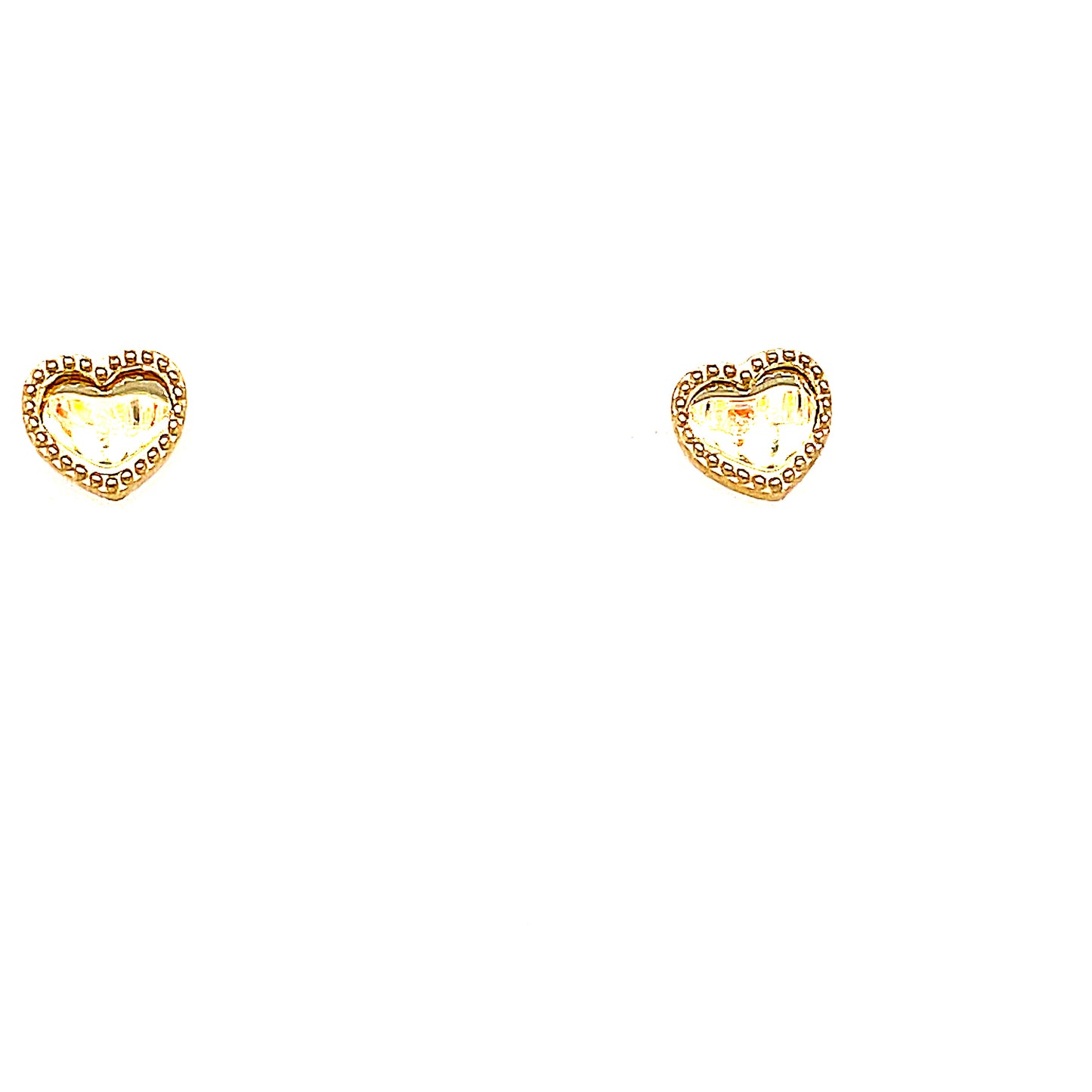 9ct Plain Heart Stud Earring