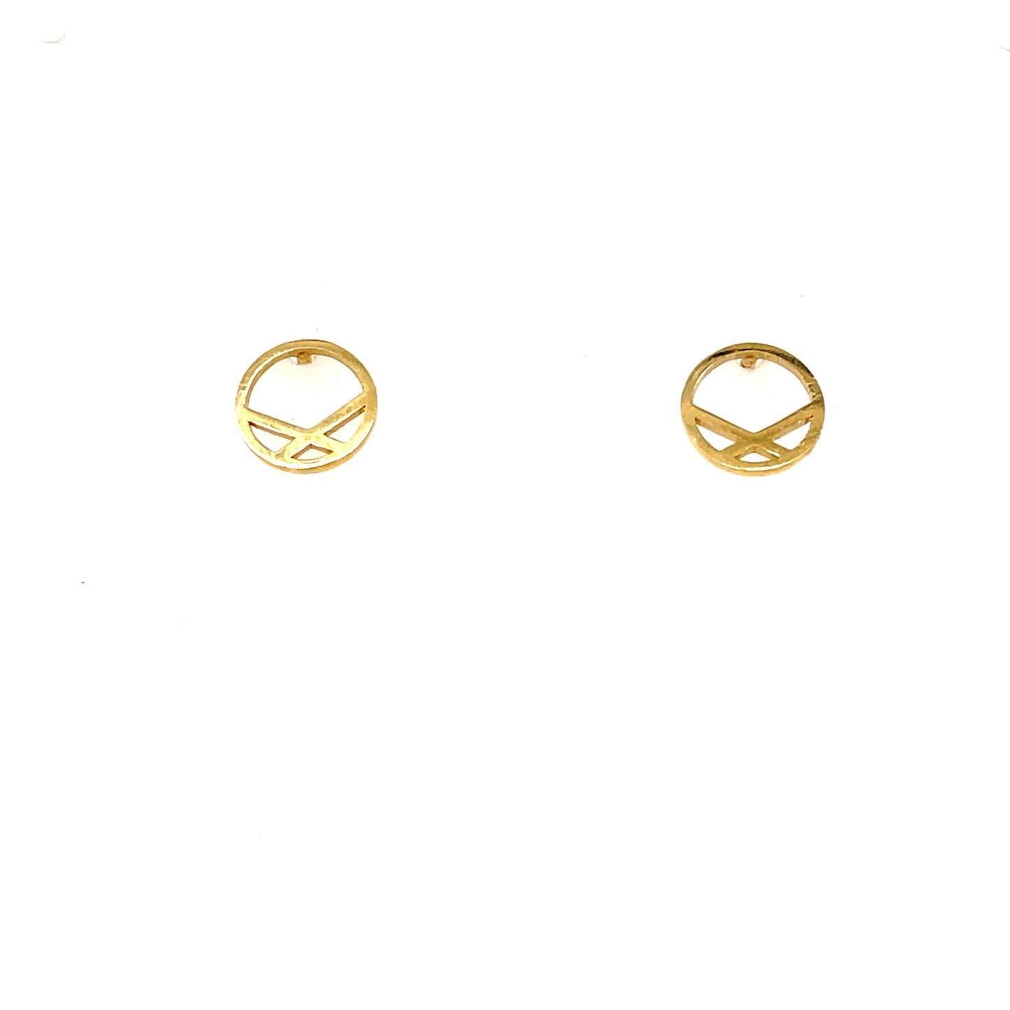 9ct Open Crossover Detail Stud Earring
