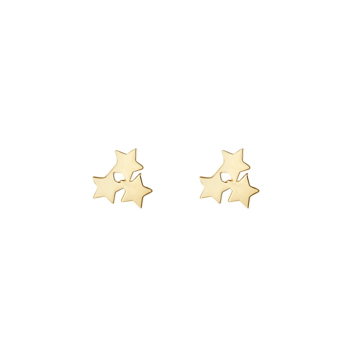 9ct Three Star Cluster Stud Earring