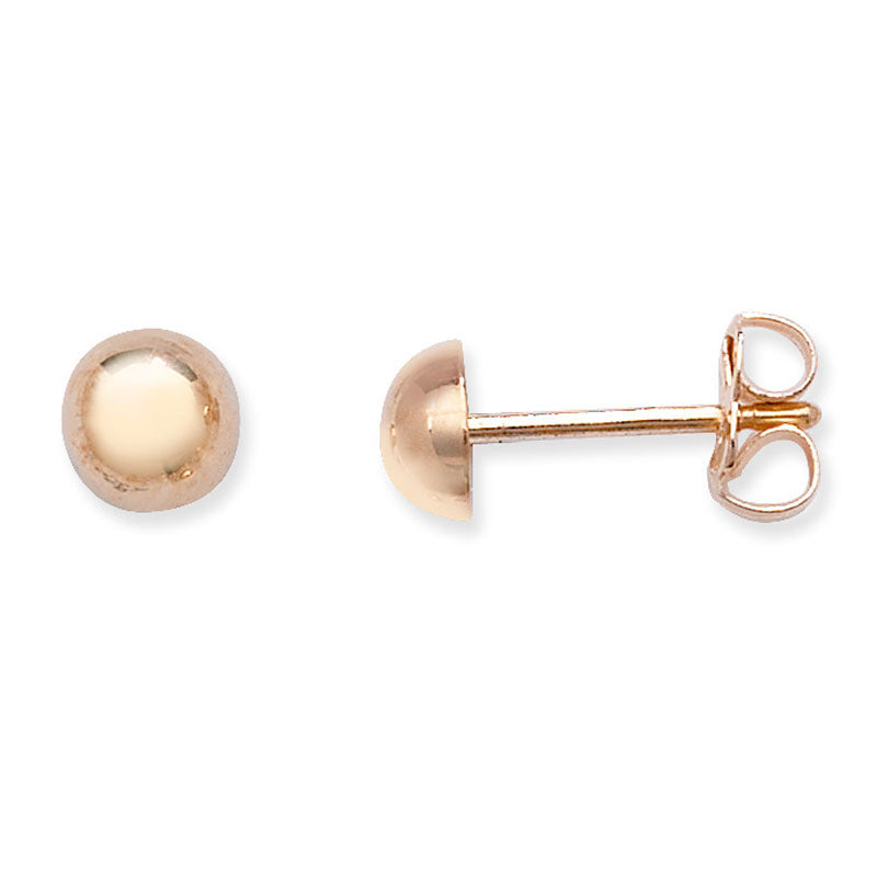9ct Earring 4mm Round Dome Stud