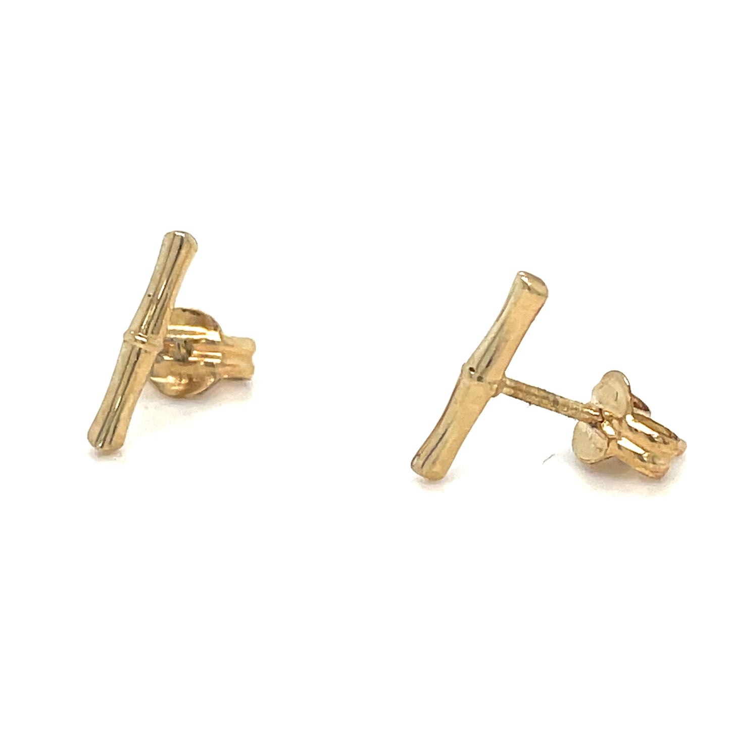 9ct Earring Plain Bar Stud