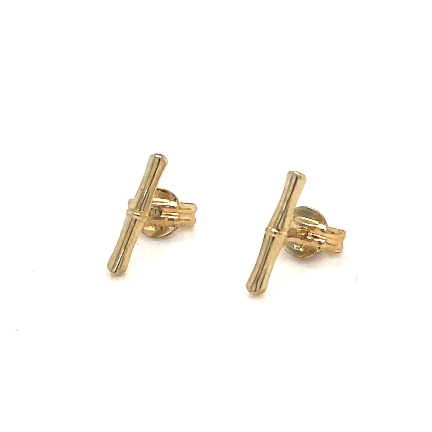 9ct Earring Plain Bar Stud