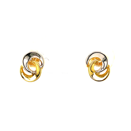9ct Two Tone Double Circle Earrings