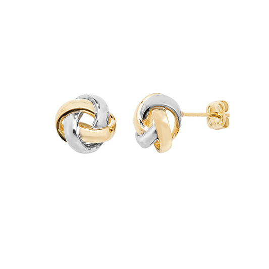 9ct 2 Colour Knot Earring