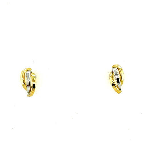 9ct Two Tone Loop Earring