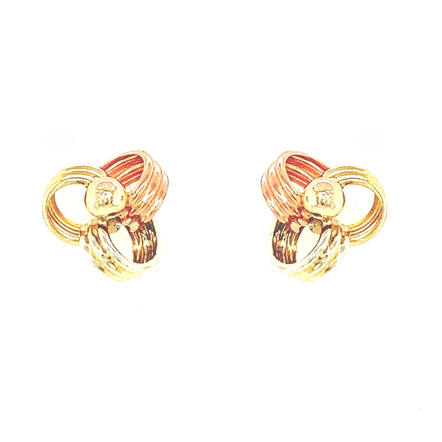 9ct Three Colour Open Knot Earrings