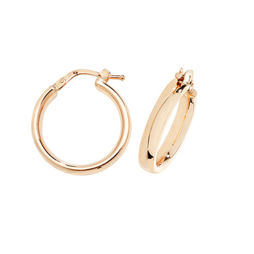 9 Carat Yellow Gold Round Oval Hoop Earrings