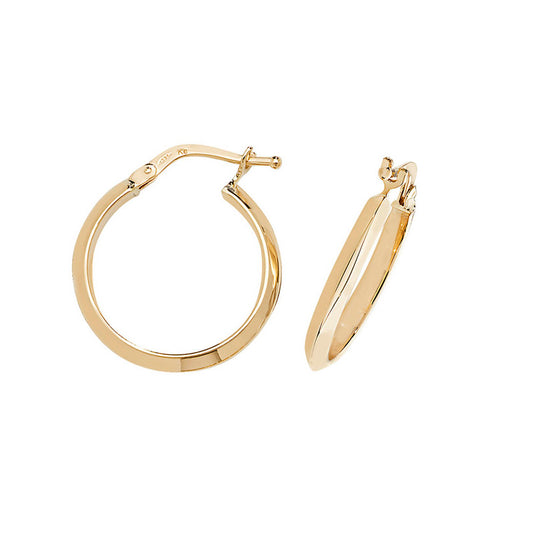 9ct 19.7mm Plain Hoop Earrings