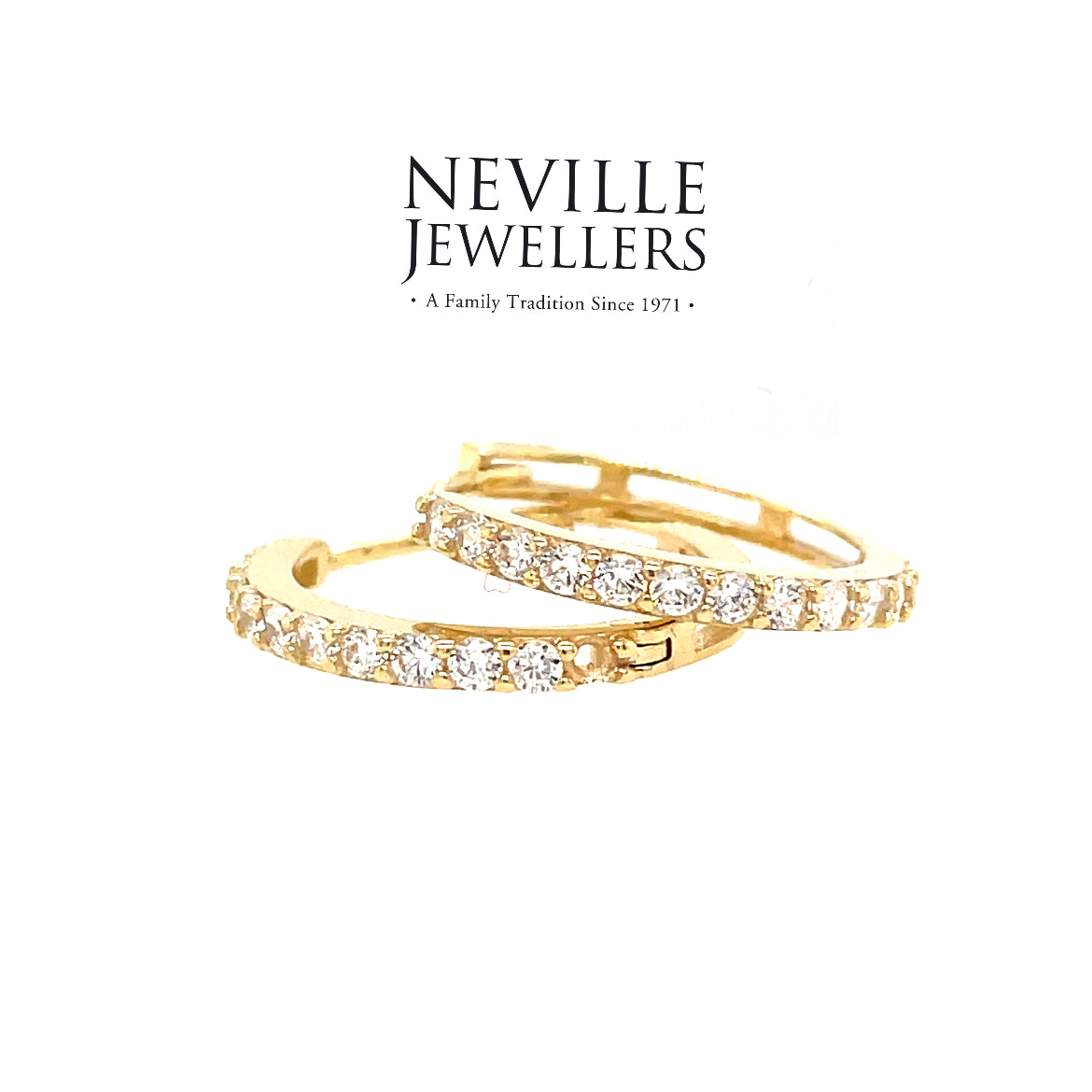 9ct Cubic Zirconia 13mm Hoop Earring