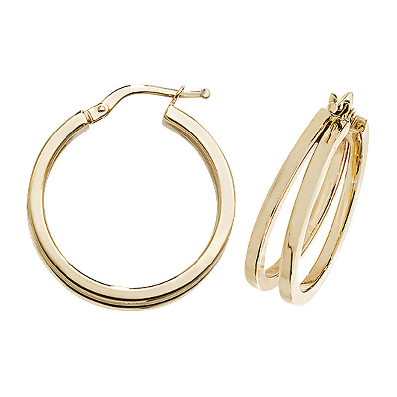 9ct Gold Double Hoop Earring