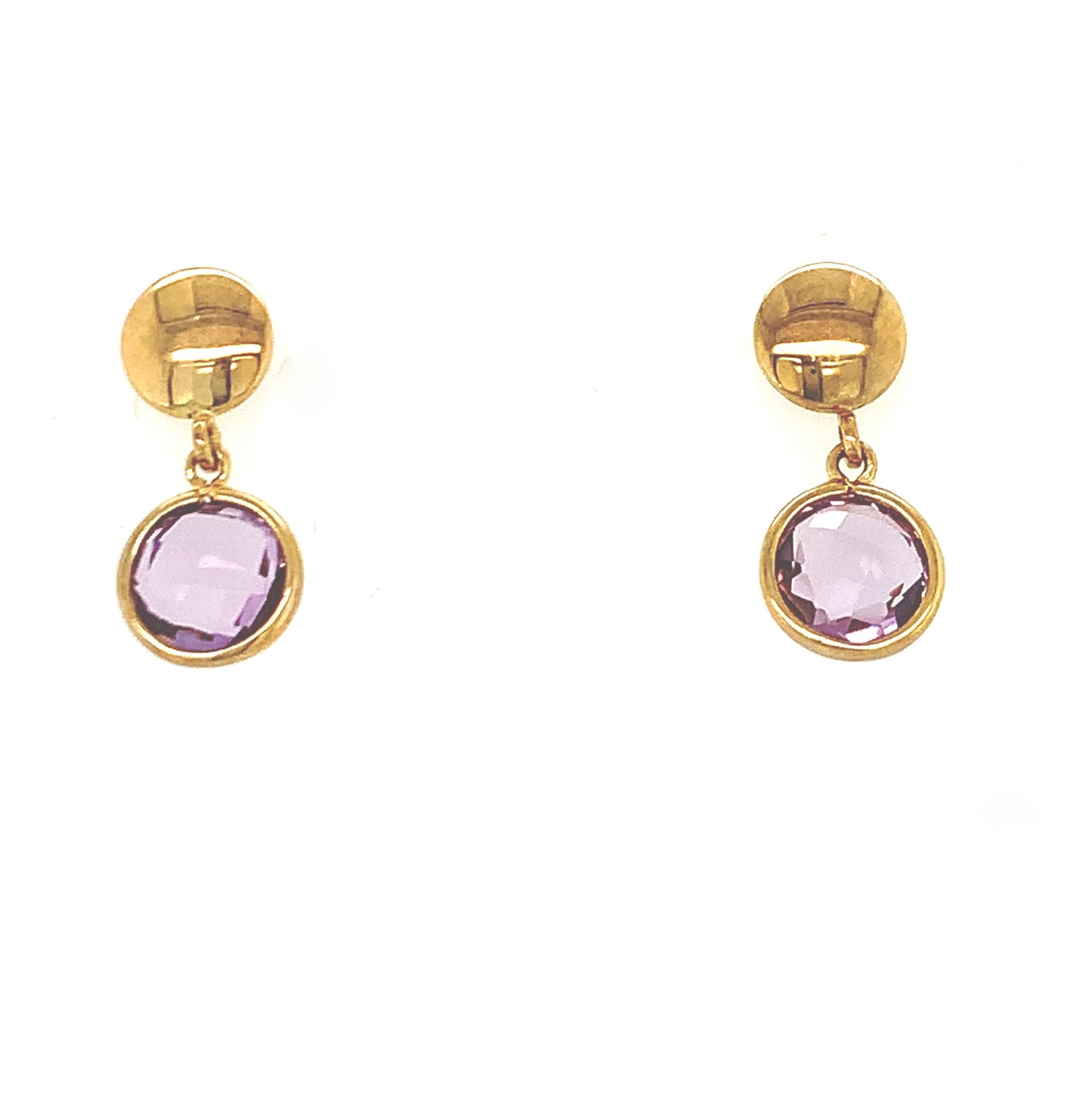 9ct Cubic Zirconia Amethyst Drop Earrings