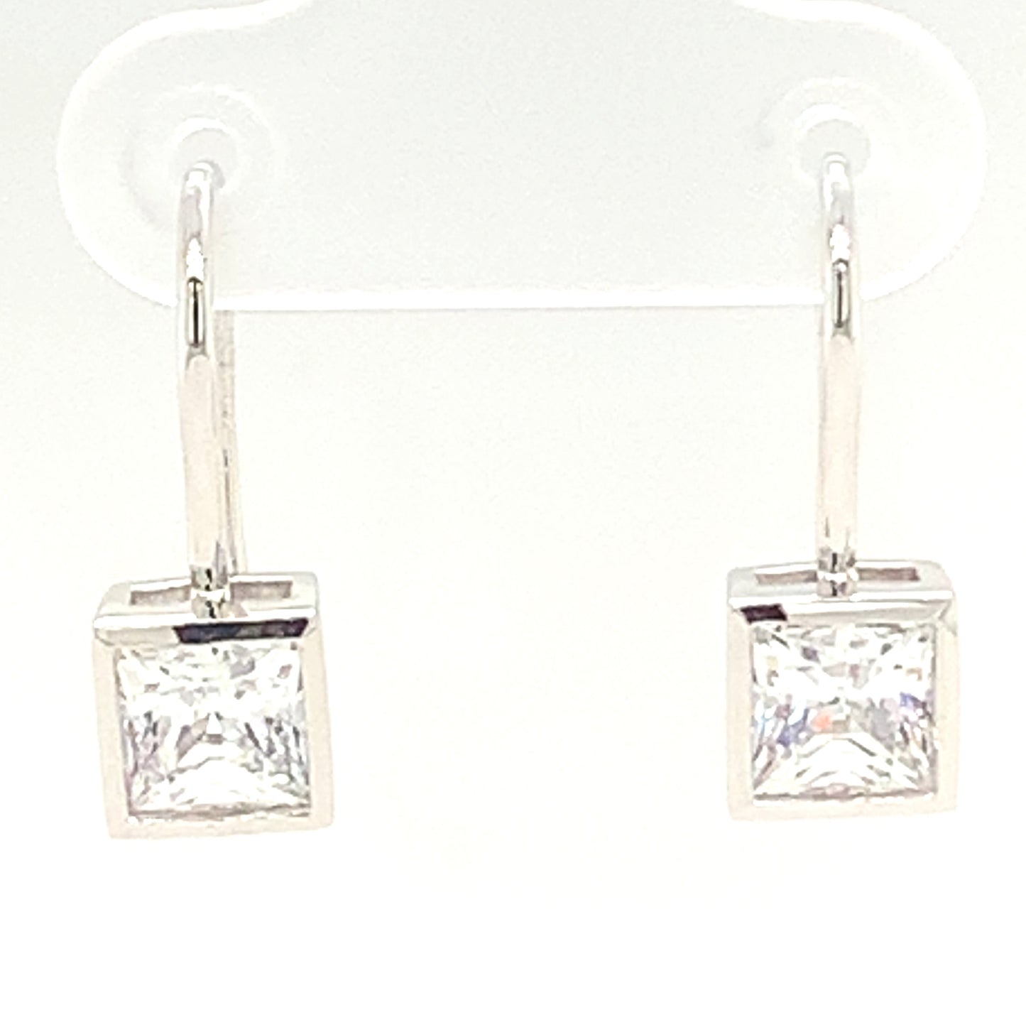 9ct White Gold Cubic Zirconia Drop Earrings