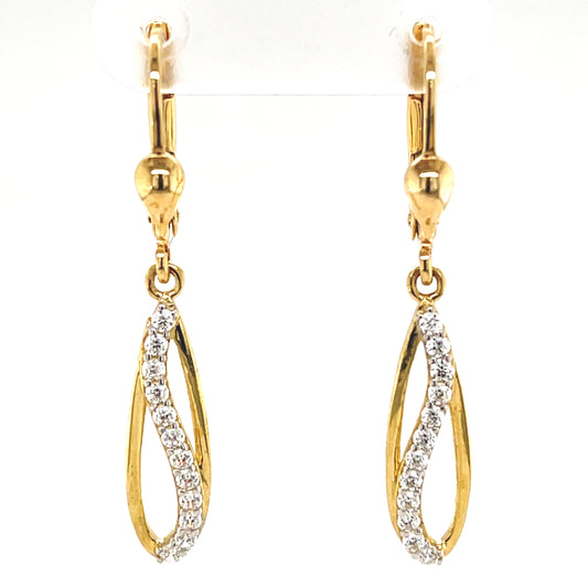 9ct Cubic Zirconia Drop Earring