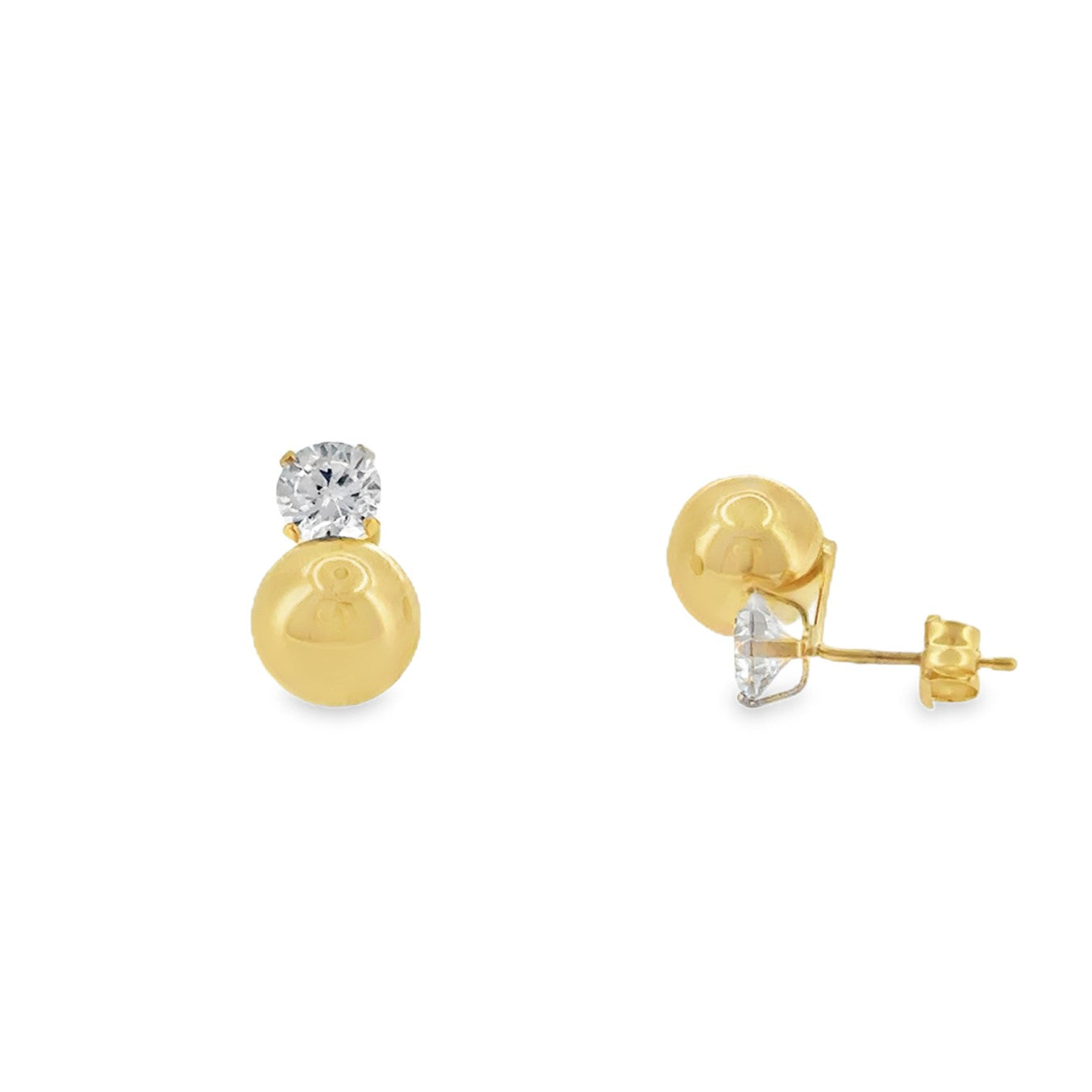 9ct Cubic Zirconia Ball Stud Earrings