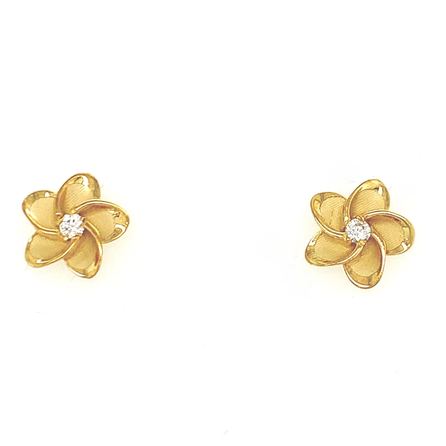 9ct Cubic Zirconia Flower Earrings