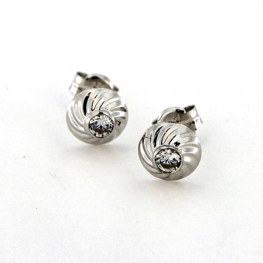 9ct White Gold Cubic Zirconia Earrings