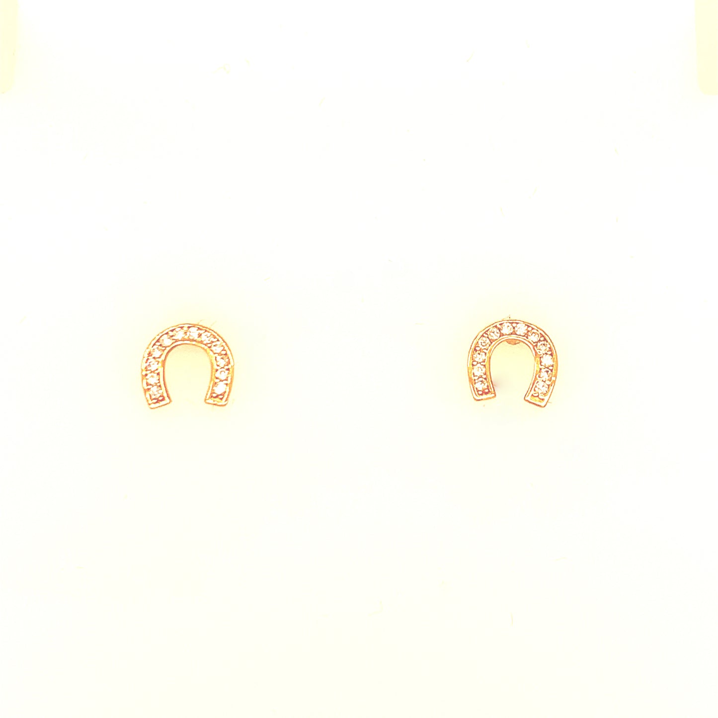 9ct Cubic Zirconia Horseshoe Earrings