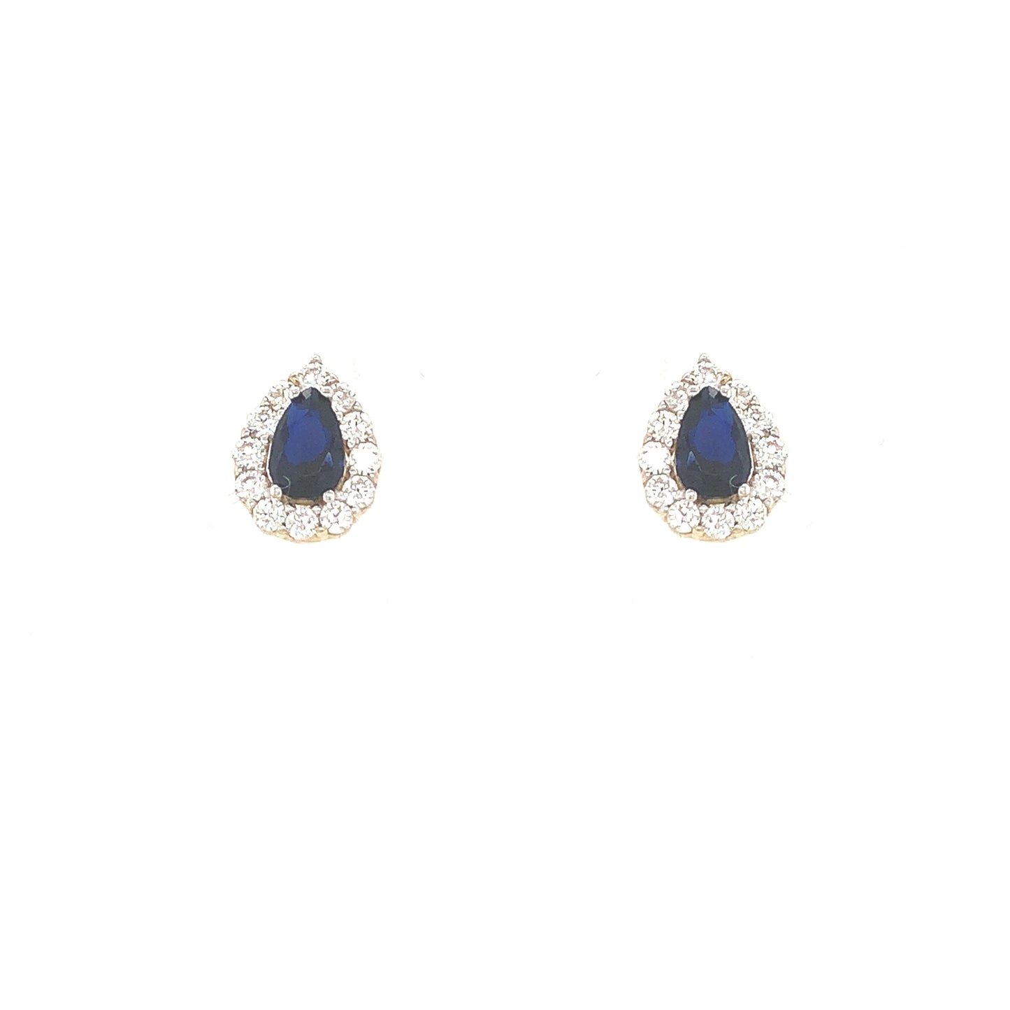 9ct Blue And Cubic Zirconia Earrings