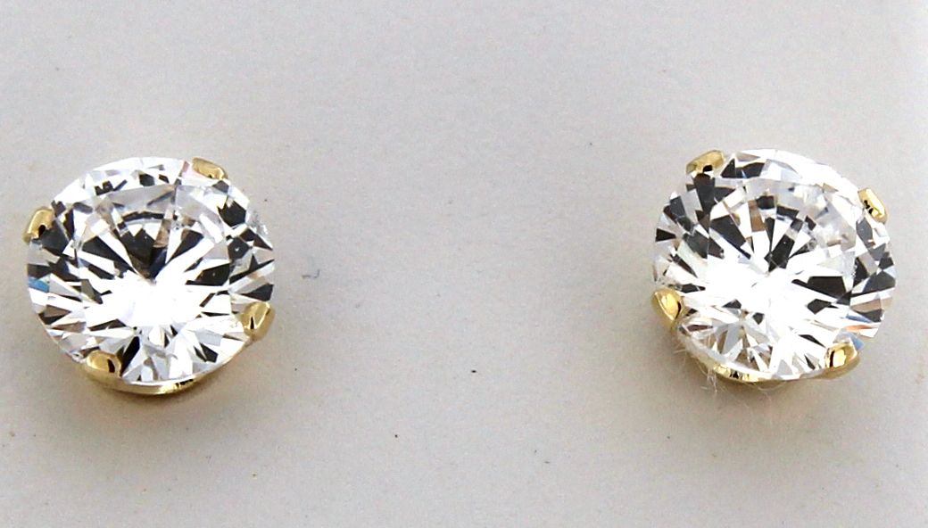 9ct Cubic Zirconia Claw Set Solitiare Earrings