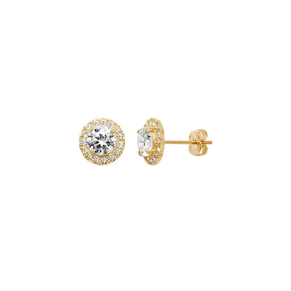 9ct Cubic Zirconia Round Cluster Earring