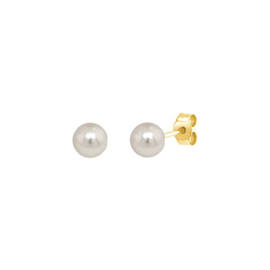 9ct Yellow Gold 6-6.5mm Cultured Pearl Stud Earrings