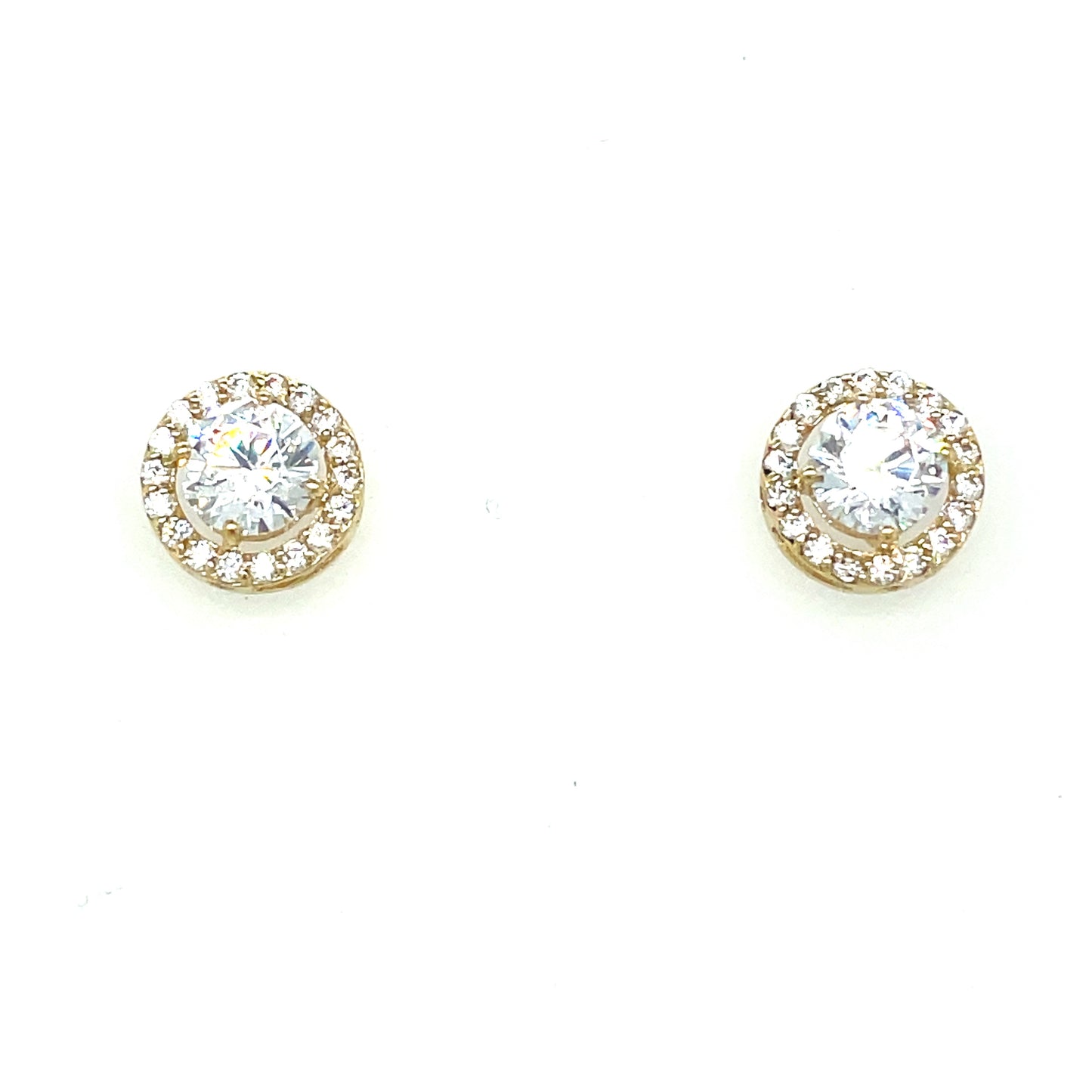 9ct Cubic Zirconia Halo Earrings