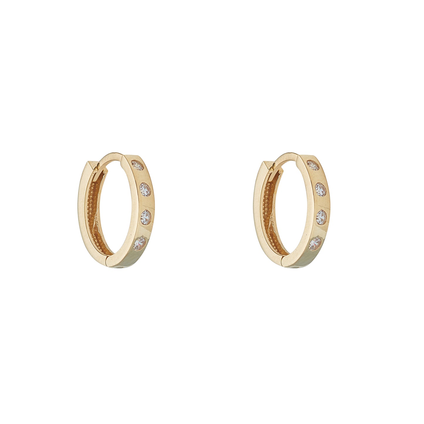 9ct Cubic Zirconia Hoop Earrings