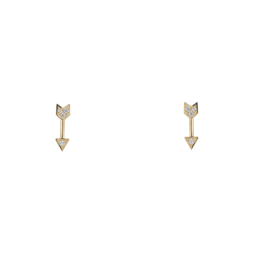 9ct Cubic Zirconia Arrow Stud Earrings
