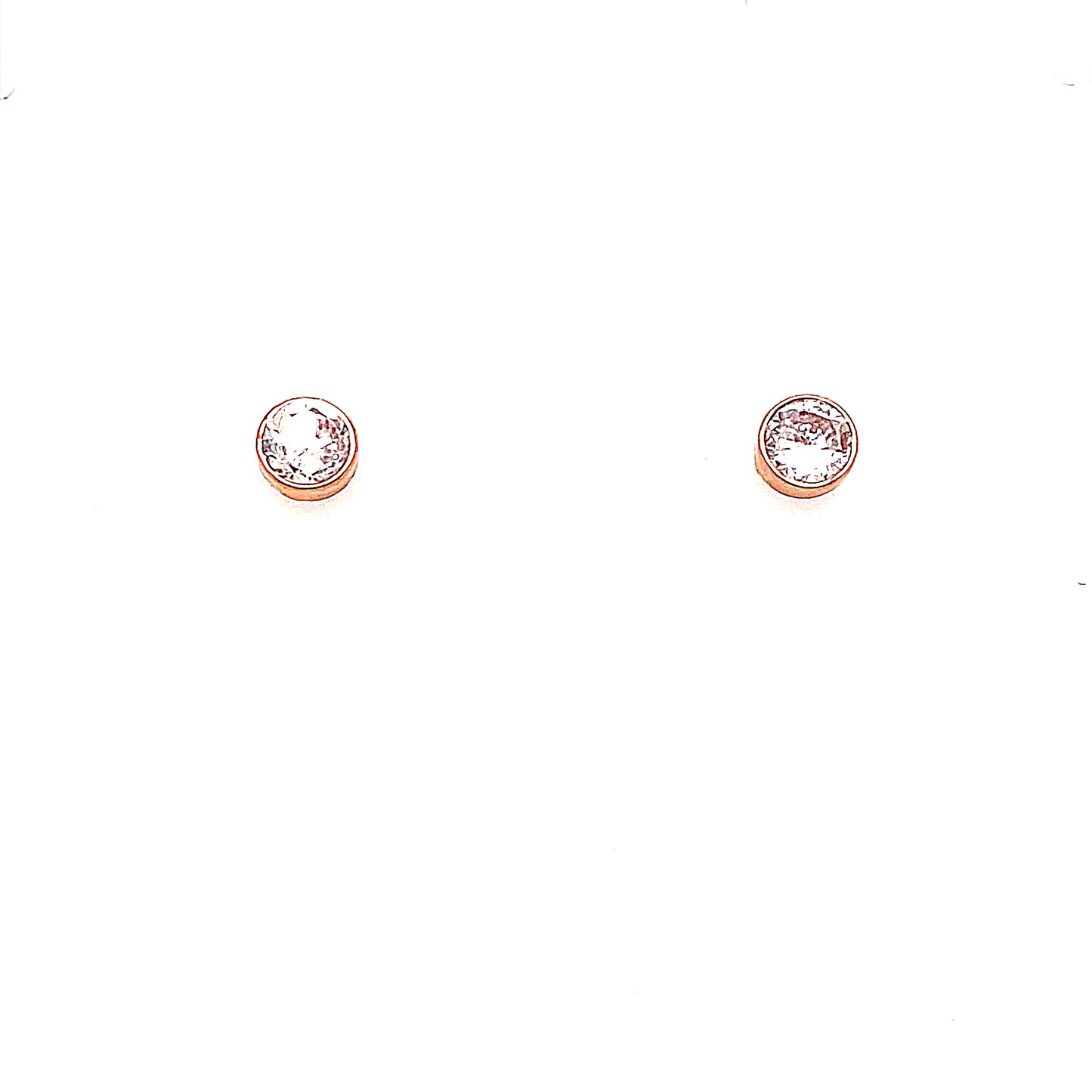 9ct Rose Gold Cubic Zirconia Rubover Earring