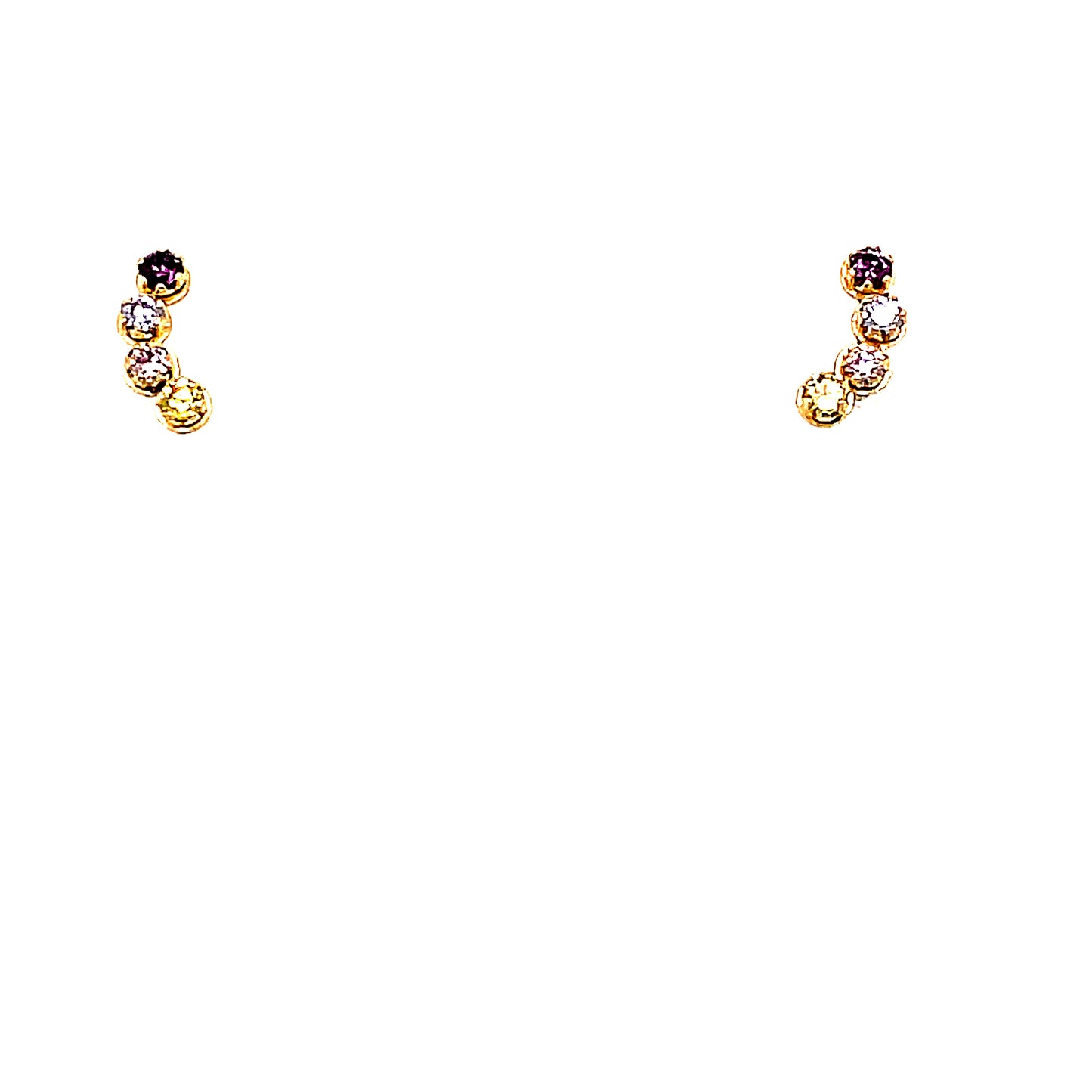9ct Multi Colour Stone Set Climber Earring