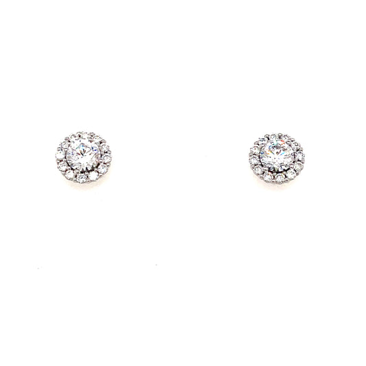 9ct White Gold Cubic Zirconia Cluster Earring