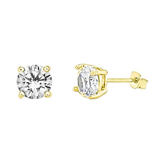 9ct 6mm Cubic Zirconia Stud Earring