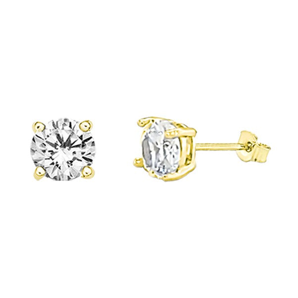 9ct 7mm Cubic Zirconia Stud Earring
