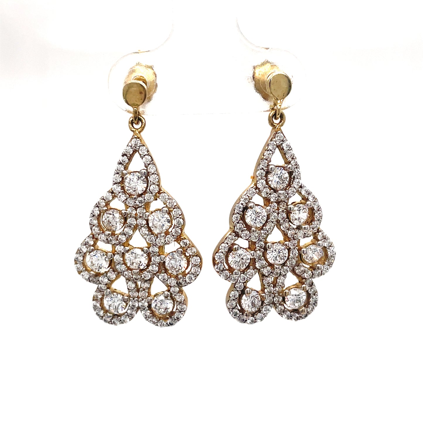 9ct Gold Cubic Zirconia Chandelier Drop Earring