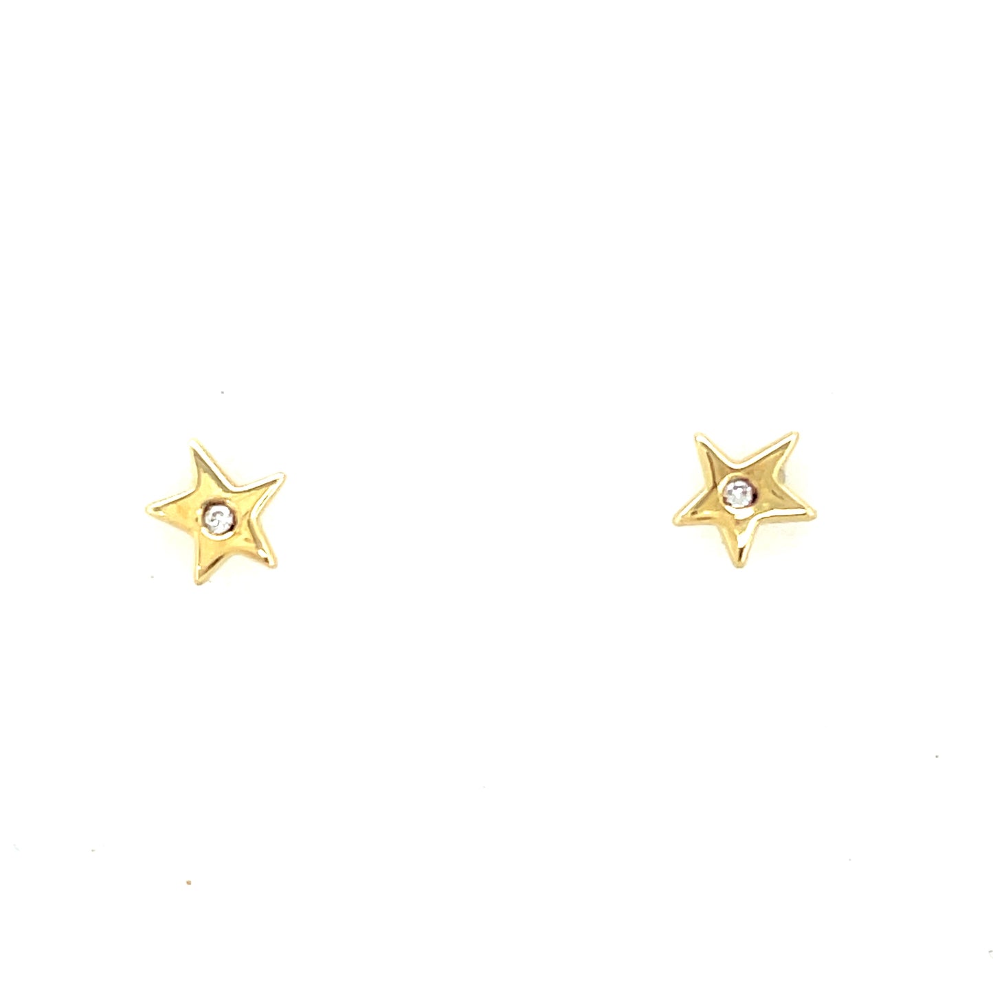 9ct Gold Cubic Zirconia Centre Star Stud Earring