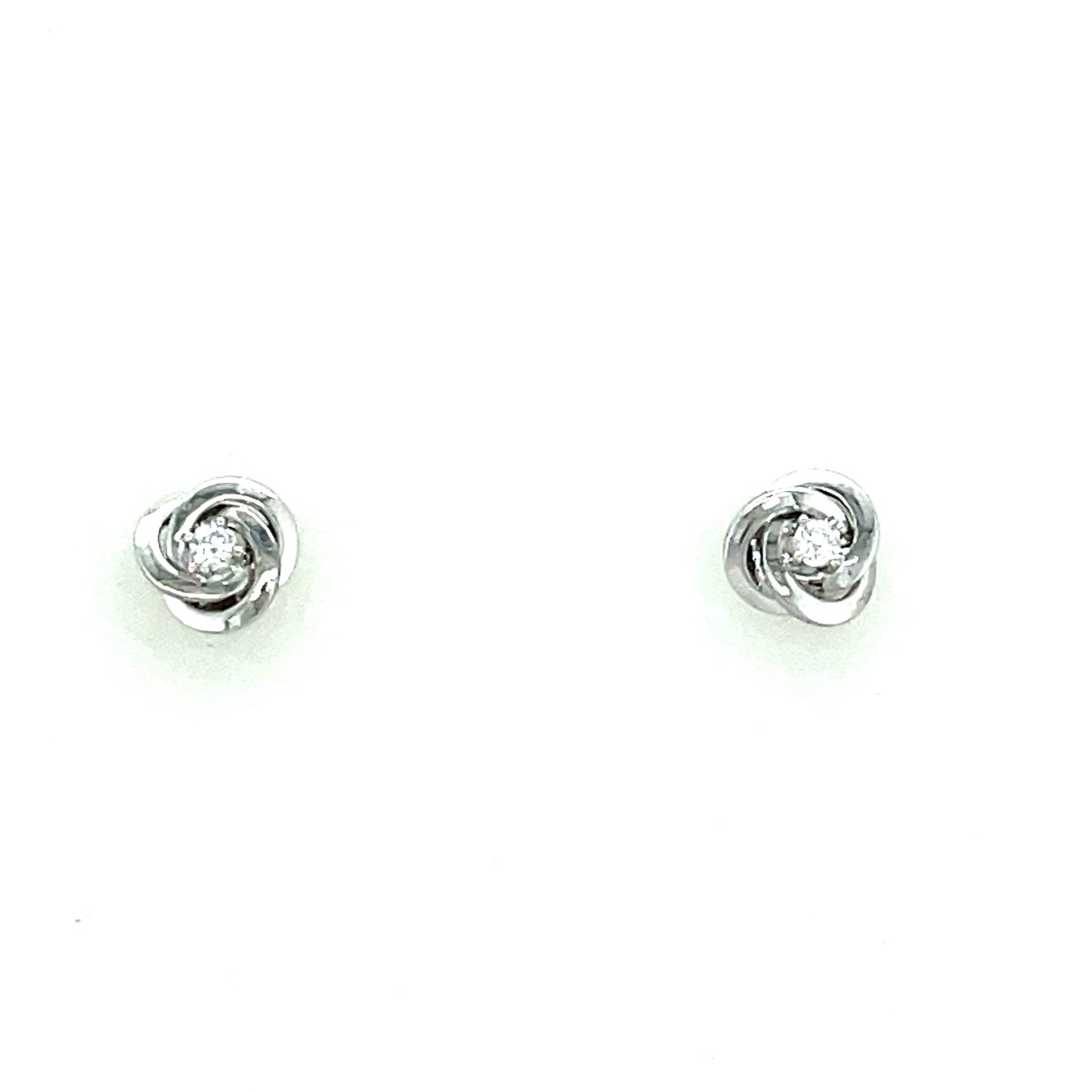 9ct White Gold Cubic Zirconia Stud Earring