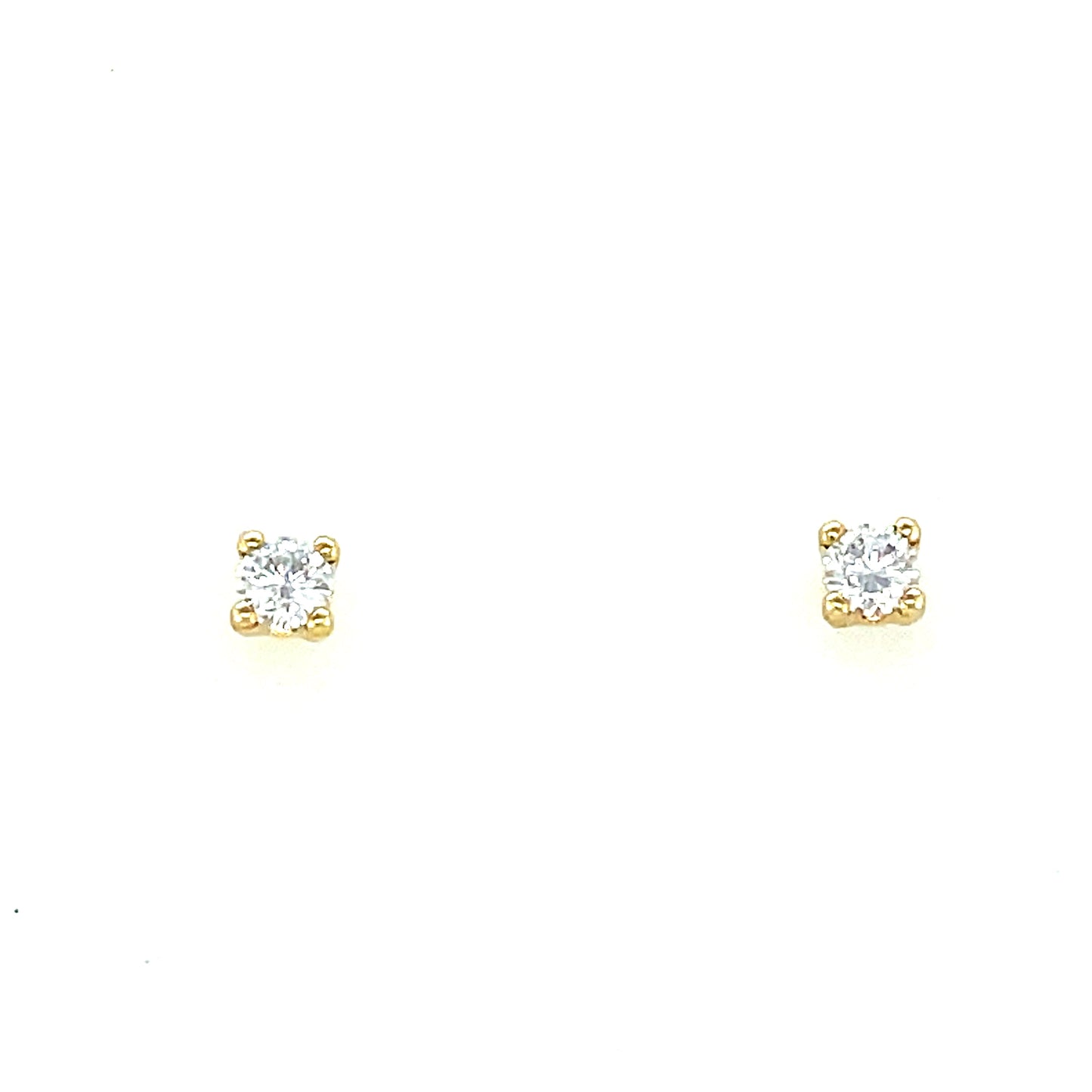 9ct Gold 4mm Cubic Zirconia Stud Earring