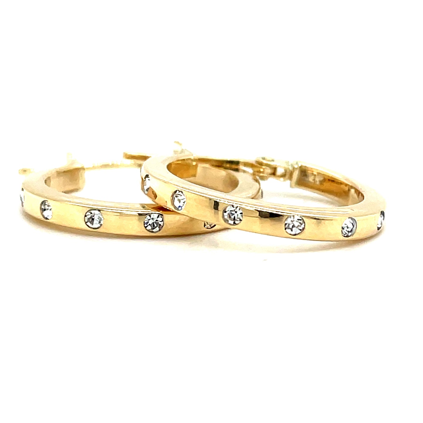 9ct Yellow Gold CZ Hoop Earrings