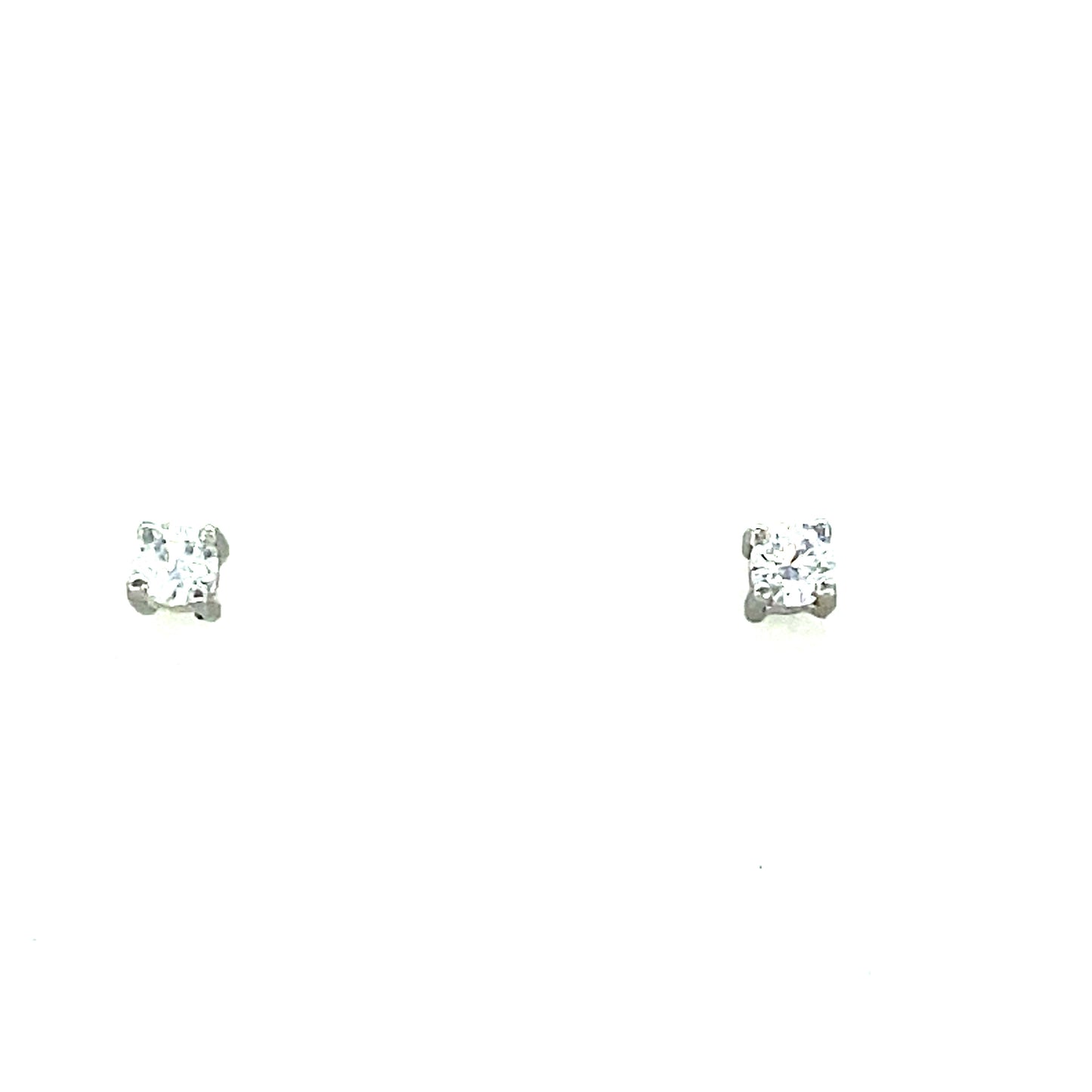 9ct White Gold 4mm Cubic Zirconia Stud Earring