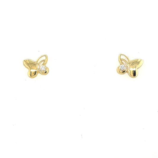 9ct Open Butterfly Cubic Zirconia Stud Earring