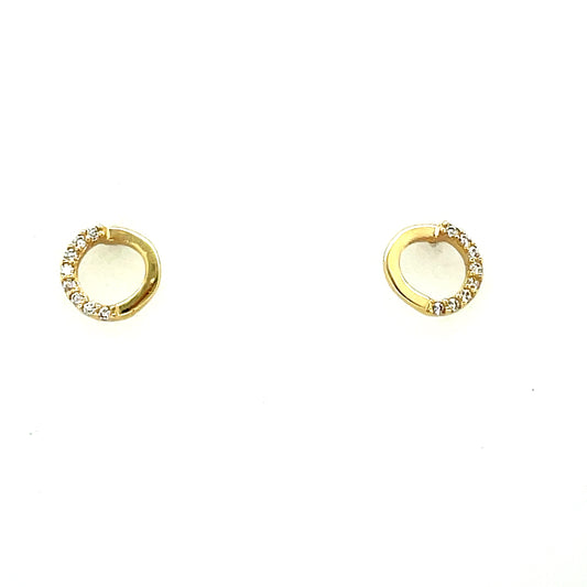 9ct Gold Open Circle Cubic Zirconia Stud Earring