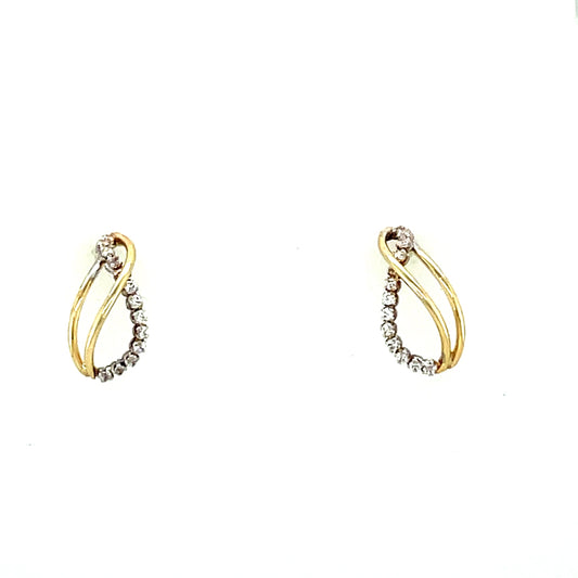 9ct Gold Cubic Zirconia Open Swirl Earring