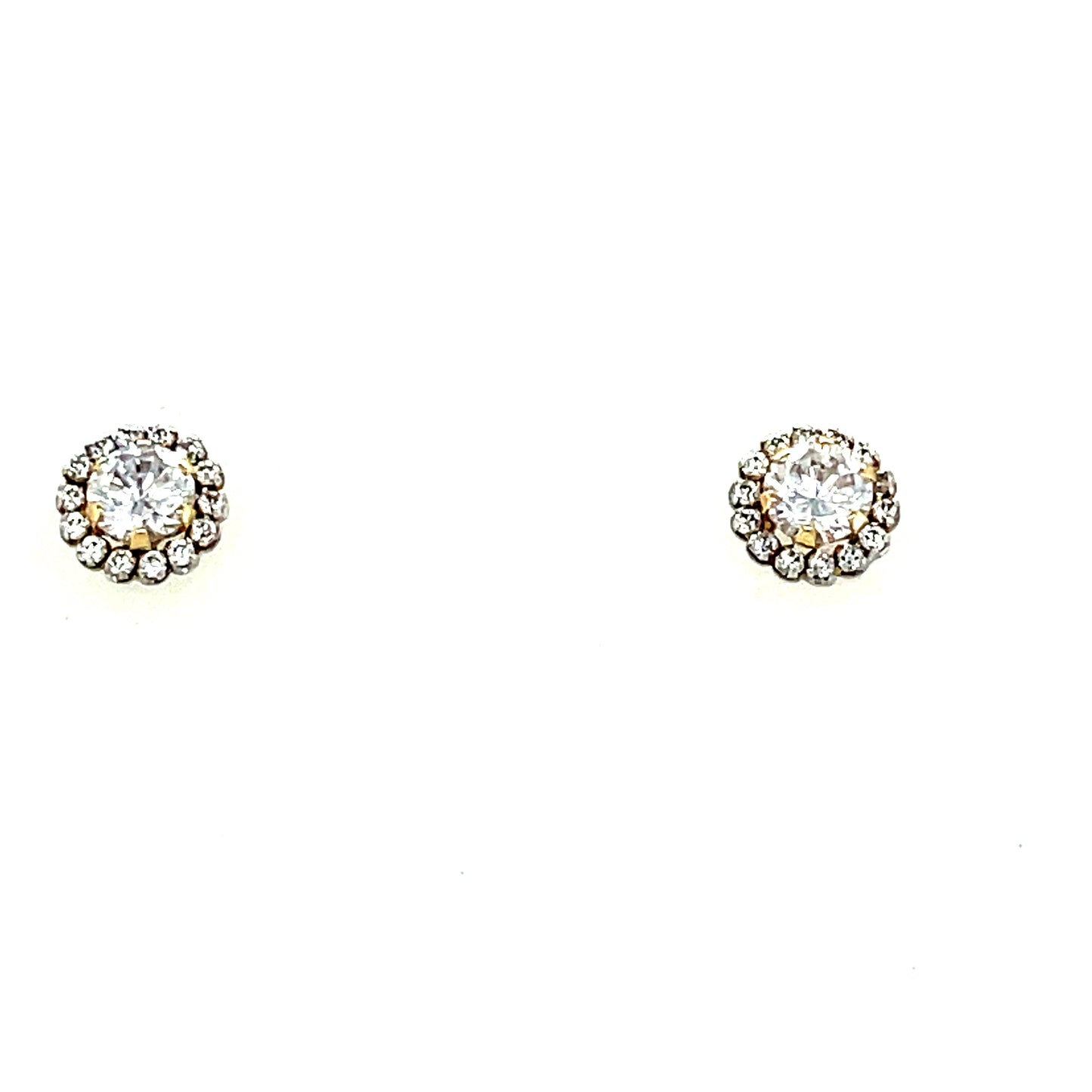 9ct Gold  Cubic Zirconia Round Cluster Earring