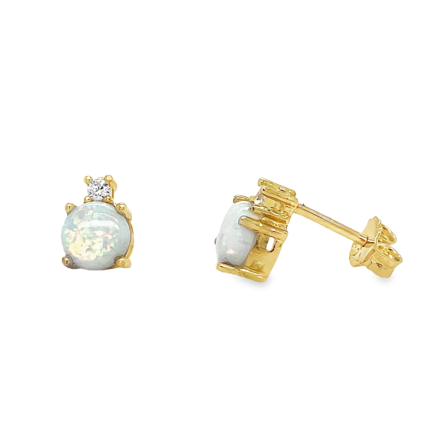 9ct E/Rg Opal/Cz Stud